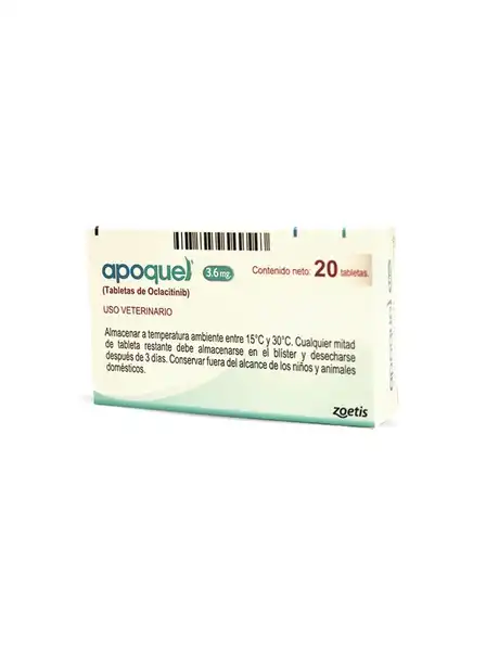 ZOETIS APOQUEL 3.6MG (H/ 9 KG) X 20 COMPRIMIDOS (BLISTER X 10COMP)