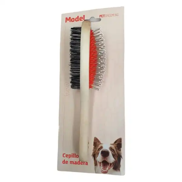 MODEL CEPILLO DOBLE DE MADERA ROJO MEDIANO