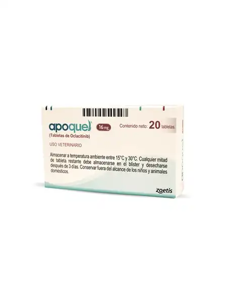 ZOETIS APOQUEL 16MG (H/ 40 KG) X 20 COMPRIMIDOS (BLISTER X 10COMP) 