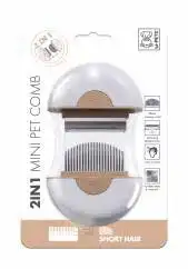 M-PETS 2 IN 1 MINI PET COMB PELO CORTO - MARRON