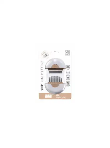 M-PETS 2 IN 1 MINI PET COMB PELO CORTO - MARRON