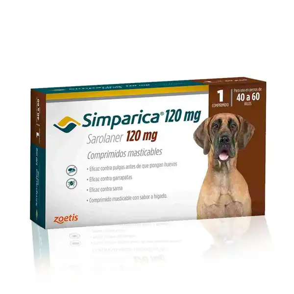 ZOETIS SIMPARICA TAB 120 MG (40 A 60 KG)