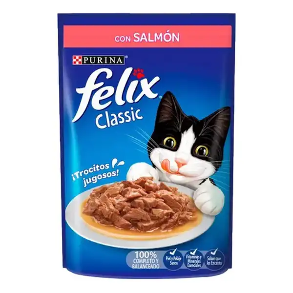 FELIX POUCH SENSACIONES DE SALMON EN SALSA 85 GRS