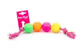 PETSPLAST PELOTA PUAS DE GOMA X4 SOGA ALPINA 8MMX45CM S1004