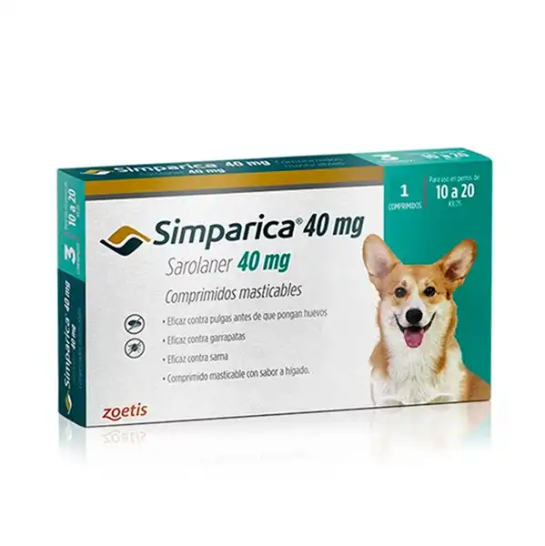 ZOETIS SIMPARICA TAB 40 MG (10 A 20 KG)