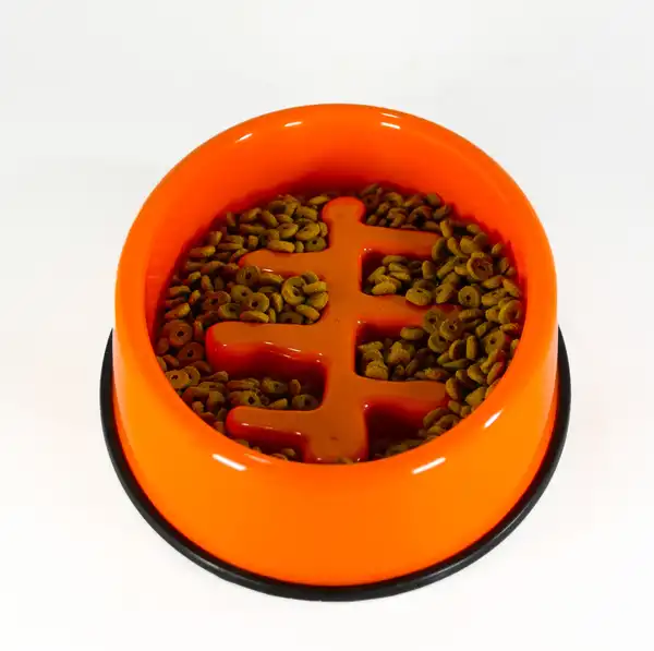 M-PETS FISHBONE SLOW FEED - NARANJA