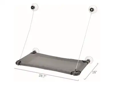 M-PETS HORIZON CAT WINDOW PERCH GRIS