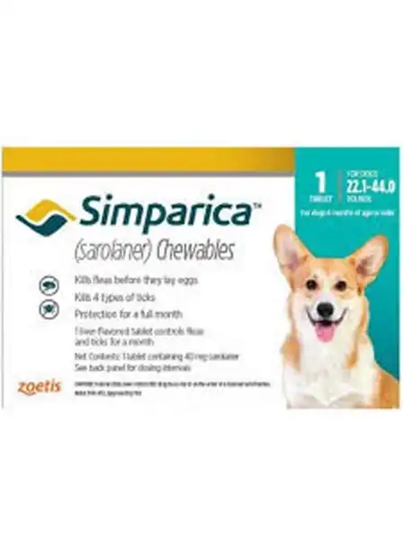 ZOETIS SIMPARICA TAB 40 MG (10 A 20 KG)