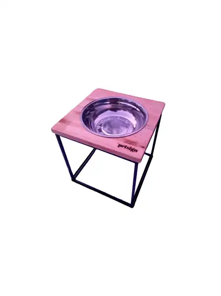 PETSIGN COMEDERO SIMPLE BOXY EN ALTURA L NEGRO 30X30X30CM