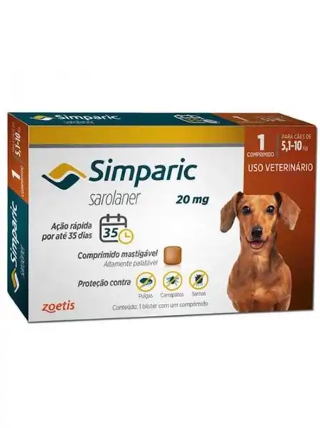 ZOETIS SIMPARICA TAB 20 MG (5 A 10 KG)