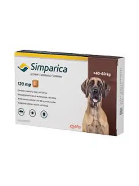 ZOETIS SIMPARICA TAB 120 MG (40 A 60 KG)