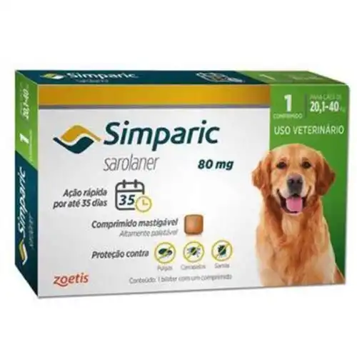 ZOETIS SIMPARICA TAB 80 MG (20 A 40 KG)
