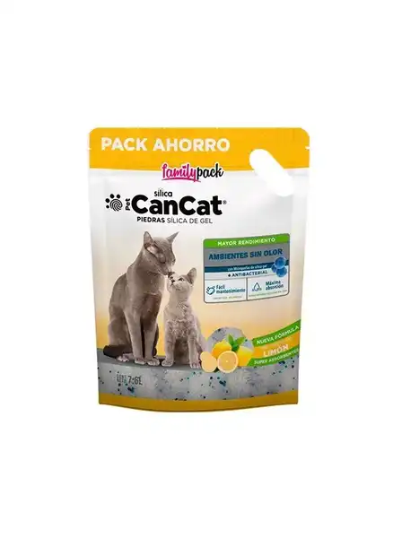 CAN CAT PIEDRA SILICA CANCAT FAMILY 7.6L LIMON 734 