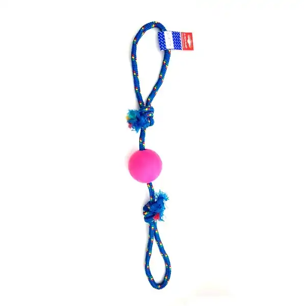 PETSPLAST PELOTA DE GOMA GRANDE CON SOGA ALPINA 12MMX70CM S104