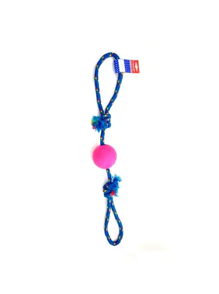 PETSPLAST PELOTA DE GOMA GRANDE CON SOGA ALPINA 12MMX70CM S104