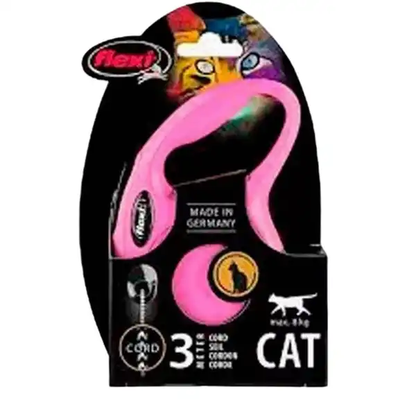 MILLEX FLEXI CORREA EXT.NEW CAT XS 3M-8KG-CORD-ROSA
