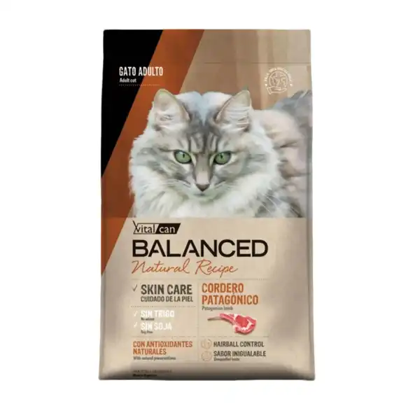 VITALCAN BALANCED GATO ADULTO NATURAL RECIPE CORDERO 3 KG
