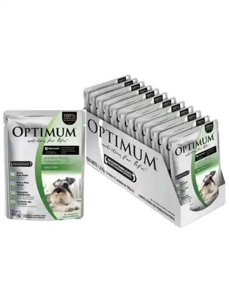 OPTIMUM POUCH PERRO ADULTO RAZA PEQUEÑA 100GRS (CAJA X 12U)