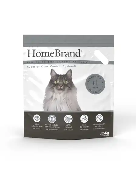 HOMEBRAND BENTONITA CON CARBON ACTIVADO X 5KG