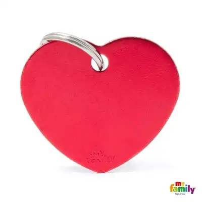 MY FAMILY MEDALLA BASIC BIG HEART ALUMINUM RED MFB30