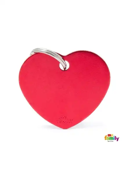 MY FAMILY MEDALLA BASIC BIG HEART ALUMINUM RED MFB30