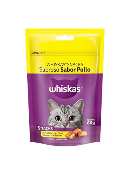 WHISKAS SNACK POLLO 1 UNIDAD X 80 GRS
