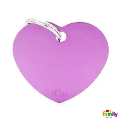 MY FAMILY MEDALLA BASIC BIG HEART ALUMINUM PURPLE MFB66