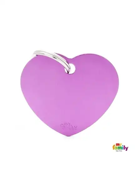 MY FAMILY MEDALLA BASIC BIG HEART ALUMINUM PURPLE MFB66