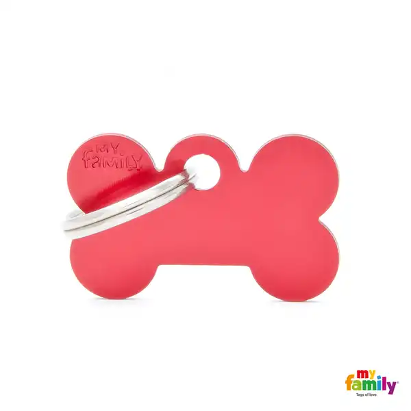 MY FAMILY MEDALLA BASIC SMALL BONE ALUMINIUM RED MFB05