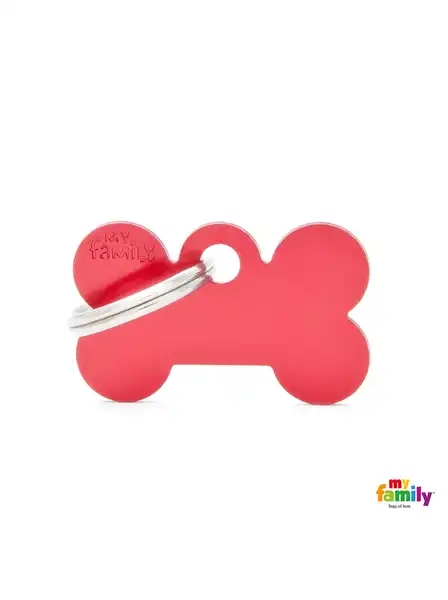 MY FAMILY MEDALLA BASIC SMALL BONE ALUMINIUM RED MFB05