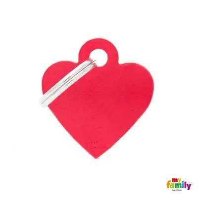 MY FAMILY MEDALLA BASIC SMALL HEART ALUMINUM RED MFB25