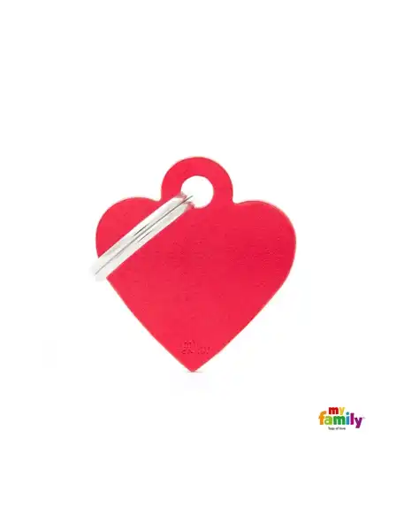 MY FAMILY MEDALLA BASIC SMALL HEART ALUMINUM RED MFB25
