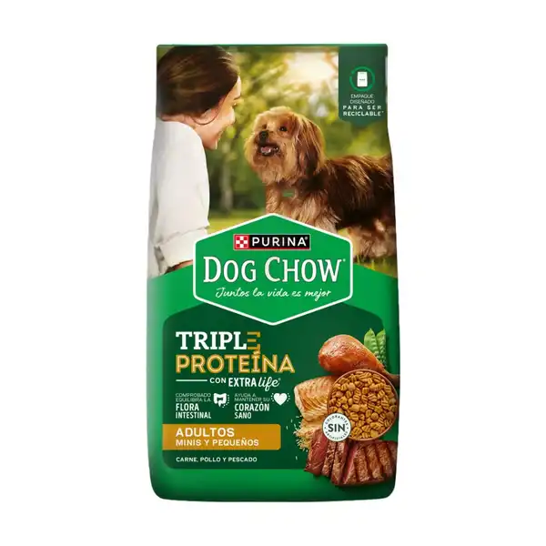 DOGCHOW ADULTOS MINI Y PEQUEÑOS TRIPLE PROTEINA 20KG 