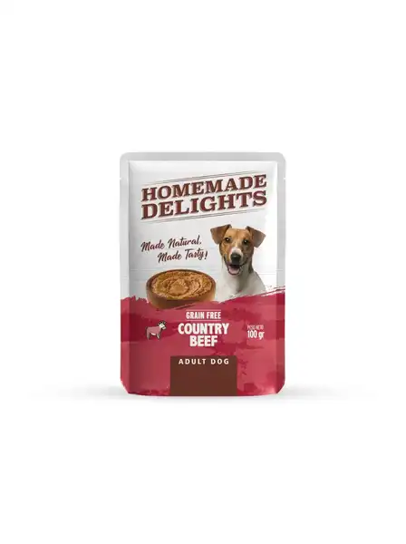 HOMEMADE DELIGHTS POUCH COUNTRY BEEF ADULT DOG 100G