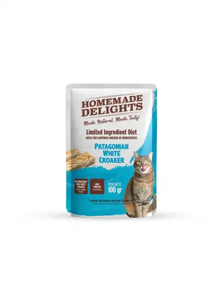 HOMEMADE DELIGHTS POUCH PATAGONIAN WHITE CROAKER ADULT CAT 100GR
