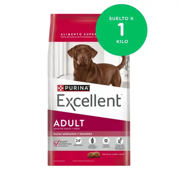 EXCELLENT ADULT DOG RAZA MEDIANA Y GRANDE SMART 20 KG (X KG SUELTO)
