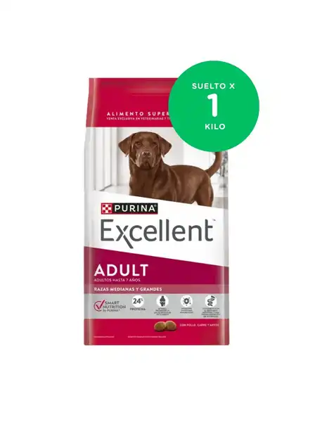 EXCELLENT ADULT DOG RAZA MEDIANA Y GRANDE SMART 20 KG (X KG SUELTO)