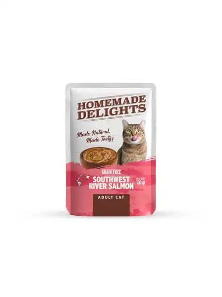 HOMEMADE DELIGHTS POUCH SOUTHWEST RIVER SALMON ADULT CAT 100G