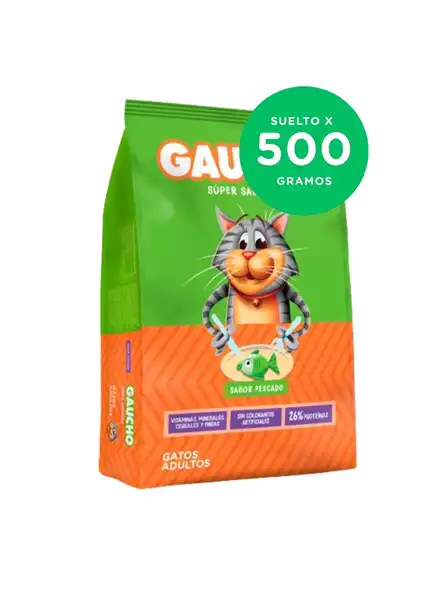 GAUCHO GATOS ADULTOS SABOR PESCADO 15 KG (X 0,5KG SUELTO) 