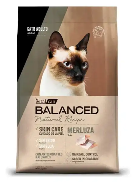 VITALCAN BALANCED NATURAL RECIPE GATO ADULTO RECIPE MERLUZA X 3 KG