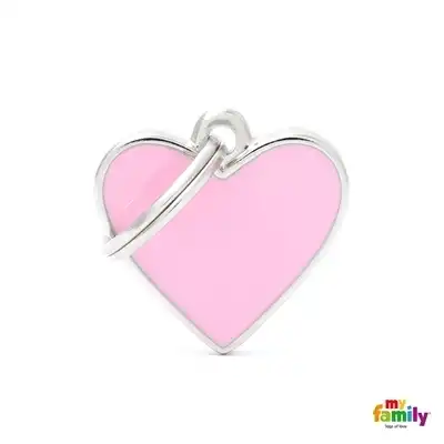 MY FAMILY MEDALLA HANDMADE SMALL HEART PINK BH16