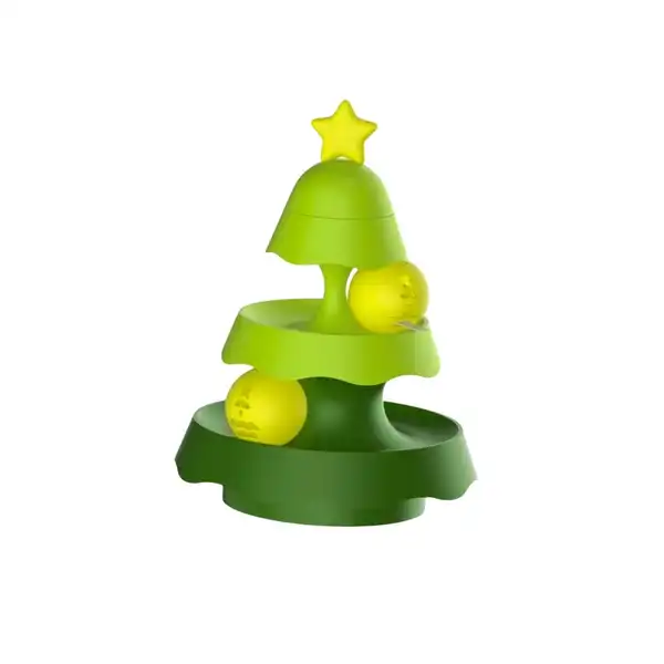 Juguete Interactivo BeePaw Catnip Árbol Tres Capas Verde para Gatos