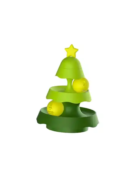 Juguete Interactivo BeePaw Catnip Árbol Tres Capas Verde para Gatos