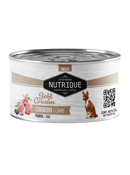 NUTRIQUE SOFT CREAM PERROS CORDERO 85GR X UNIDAD (LATA)