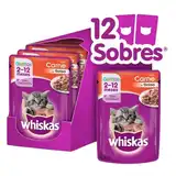 WHISKAS POUCH GATITOS CARNE (CAJA X 12U)