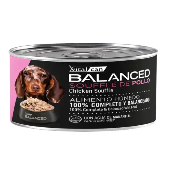 Alimento Húmedo Vitalcan Balanced Souffle de Pollo Perro Cachorro 85 g