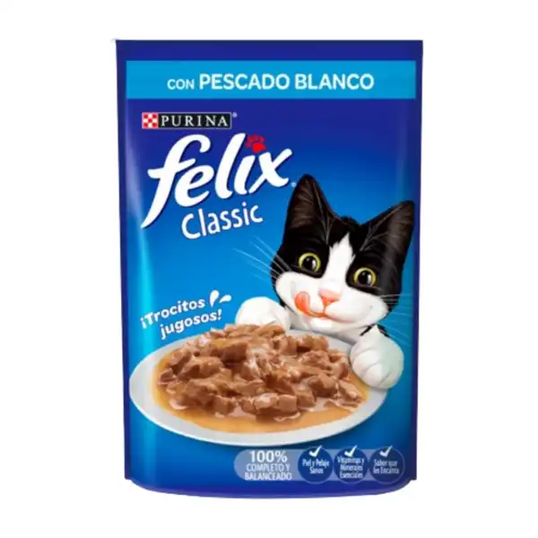 FELIX POUCH SENSACIONES DE PESCADO BLANCO EN SALSA 85 GRS