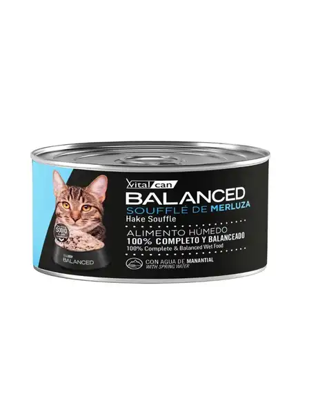 VITALCAN BALANCED SOUFFLE DE MERLUZA GATO ADULTO 85G X 12U  