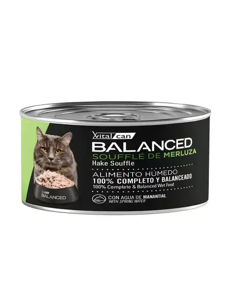 VITALCAN BALANCED SOUFFLE DE MERLUZA GATO ADULTO CASTRADO 85G X 12U 