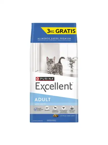 EXCELLENT ADULT CAT SMART 15KG + 3KG DE REGALO 
